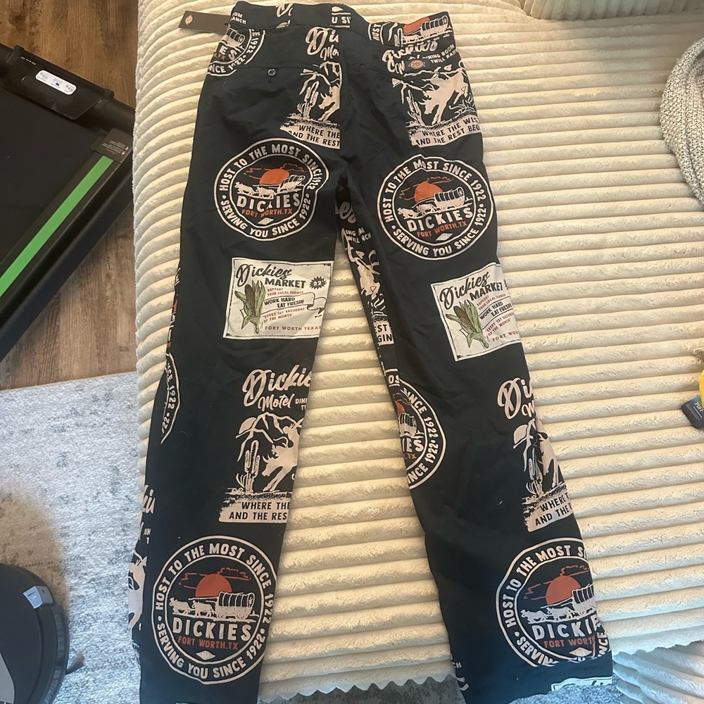 Dickies Black Straight Jeans with Bold Graphic Design